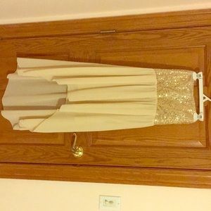 Windsor cream colored high-low dress